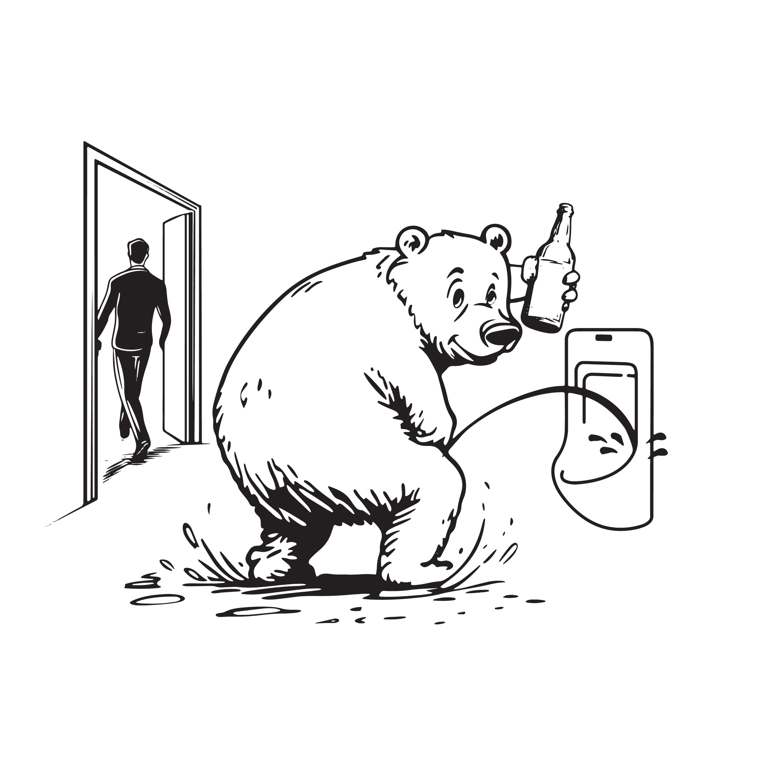 Intoxicated Bear Pissing