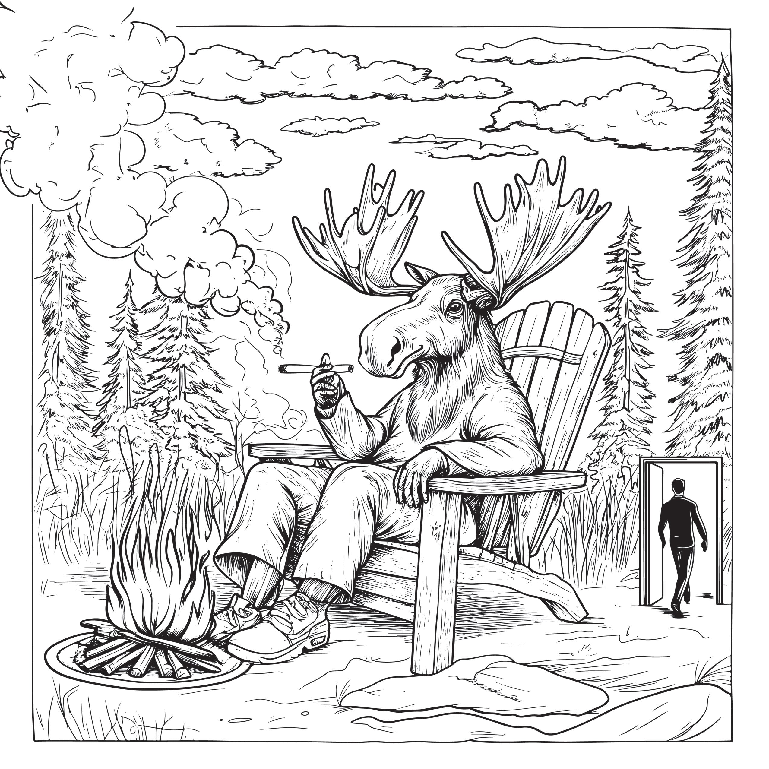 Moose Smoking a Joint