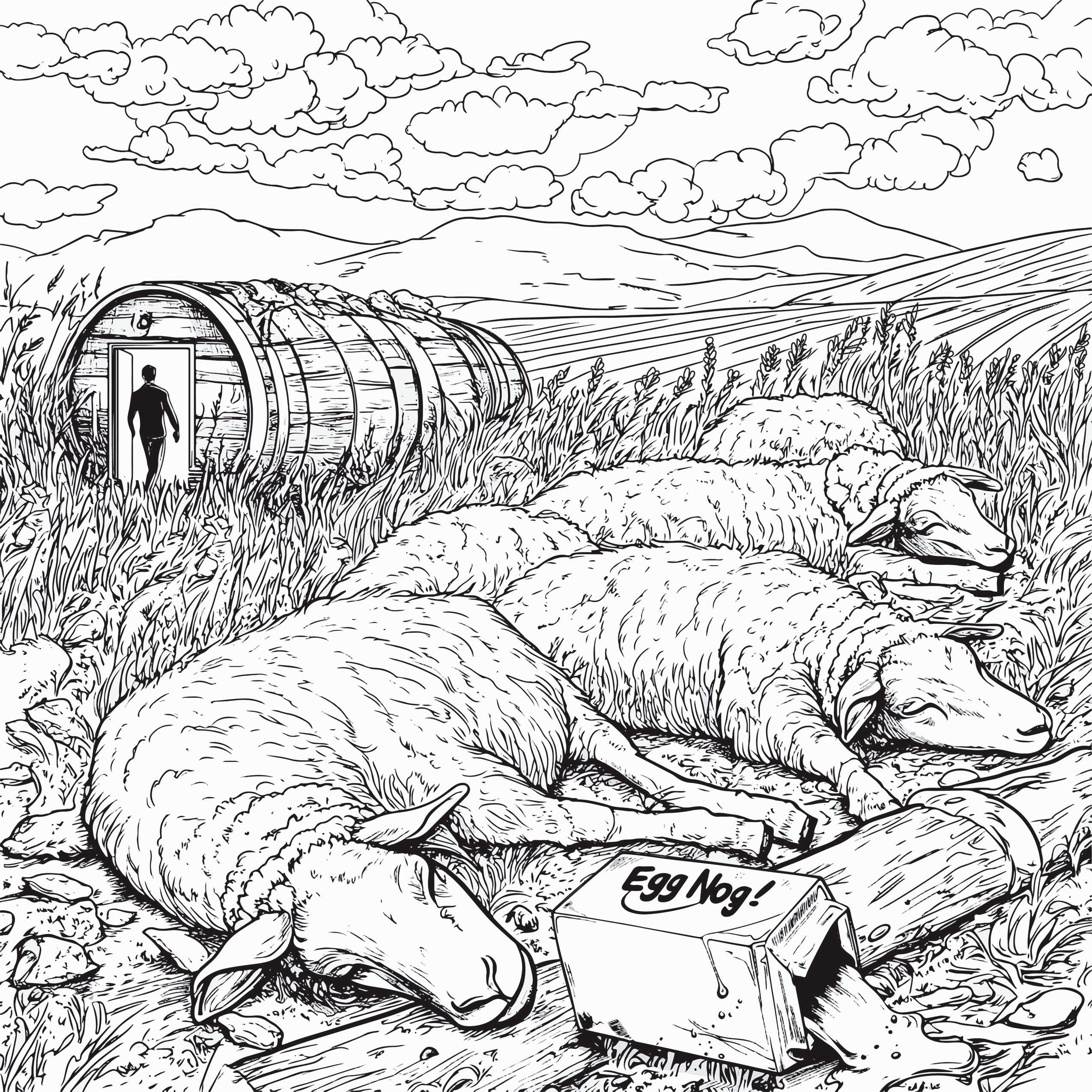 Sheep Drunk off Eggnog